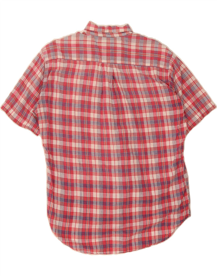 J. CREW Mens Short Sleeve Shirt Medium Pink Check Cotton Vintage J. Crew and Second-Hand J. Crew from Messina Hembry 