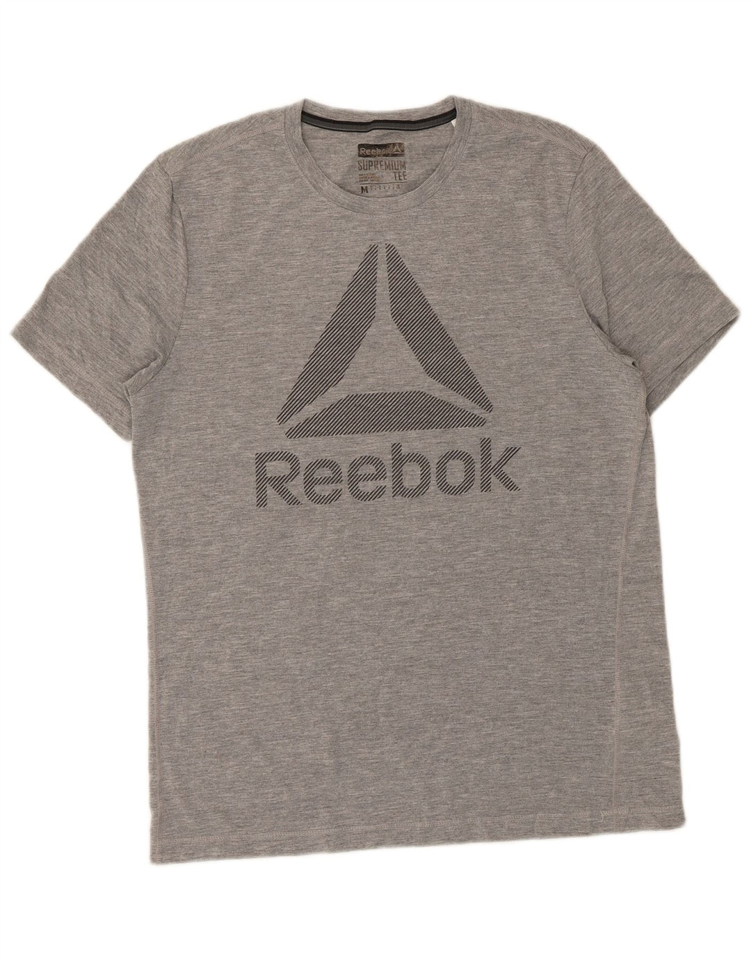 REEBOK Mens Graphic T-Shirt Top Medium Grey Polyester