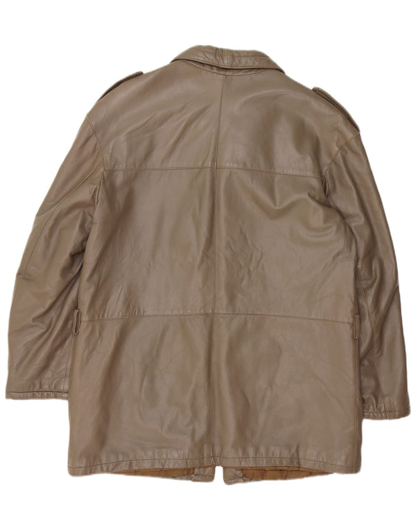 Vintage męska skórzana kurtka wojskowa IT 52 XL brązowa