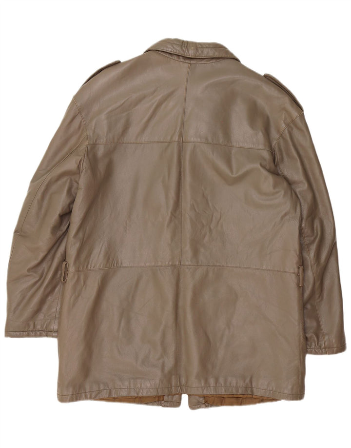 Vintage męska skórzana kurtka wojskowa IT 52 XL brązowa