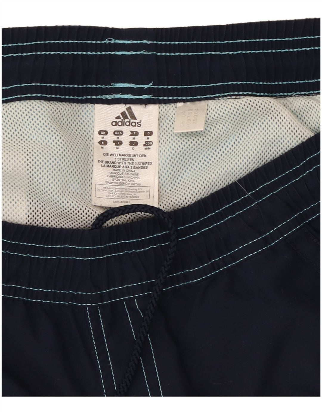Męskie spodenki kąpielowe Adidas Graphic, średni granatowy, poliester z blokami kolorów