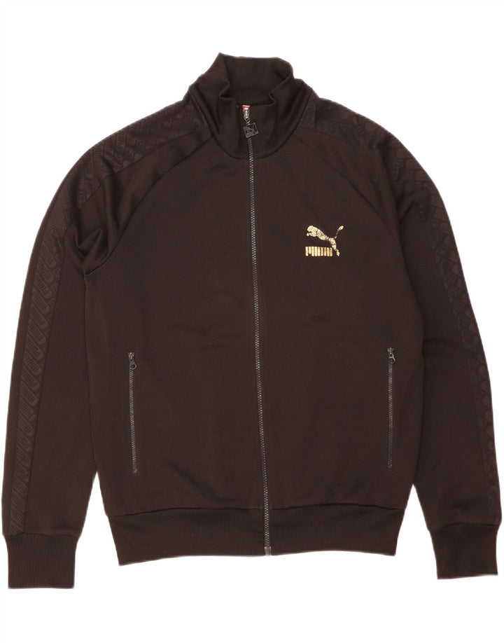 Męska kurtka dresowa Puma z grafiką, duża, czarna, poliestrowa