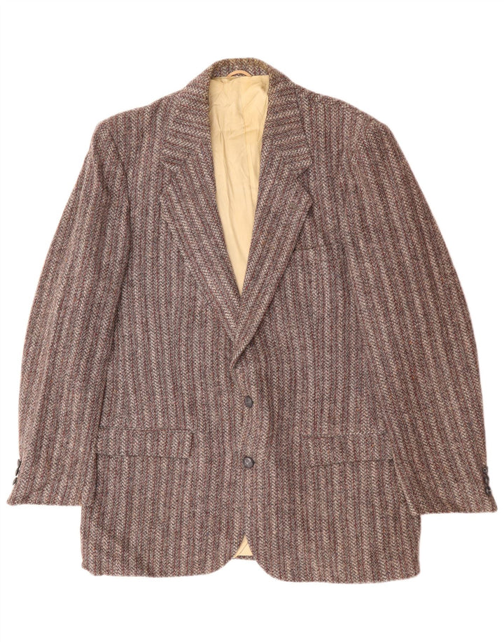Męska marynarka zapinana na 2 guziki HARRIS TWEED UK 38 w średnie szare paski