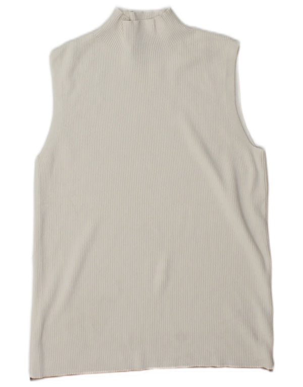 Marks & Spencer Damski top z kamizelką UK 14 Large, biała wiskoza