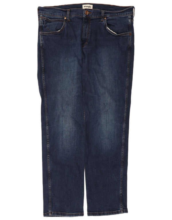 Wrangler Męskie Greensboro Straight Jeans W35 L32 Granatowa bawełna