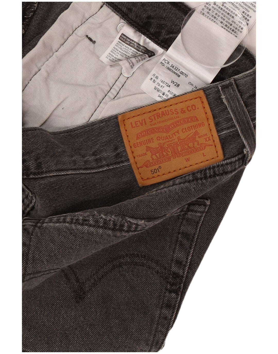 Damskie spodenki jeansowe Levi's 501 W28 Średnioszare, bawełniane