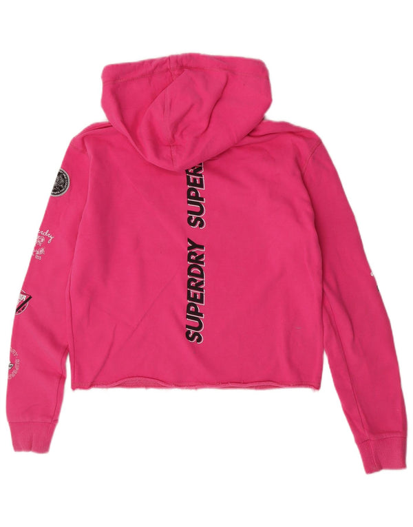 Damski sweter oversize z kapturem Superdry Graphic UK 6 XS, różowy, bawełniany