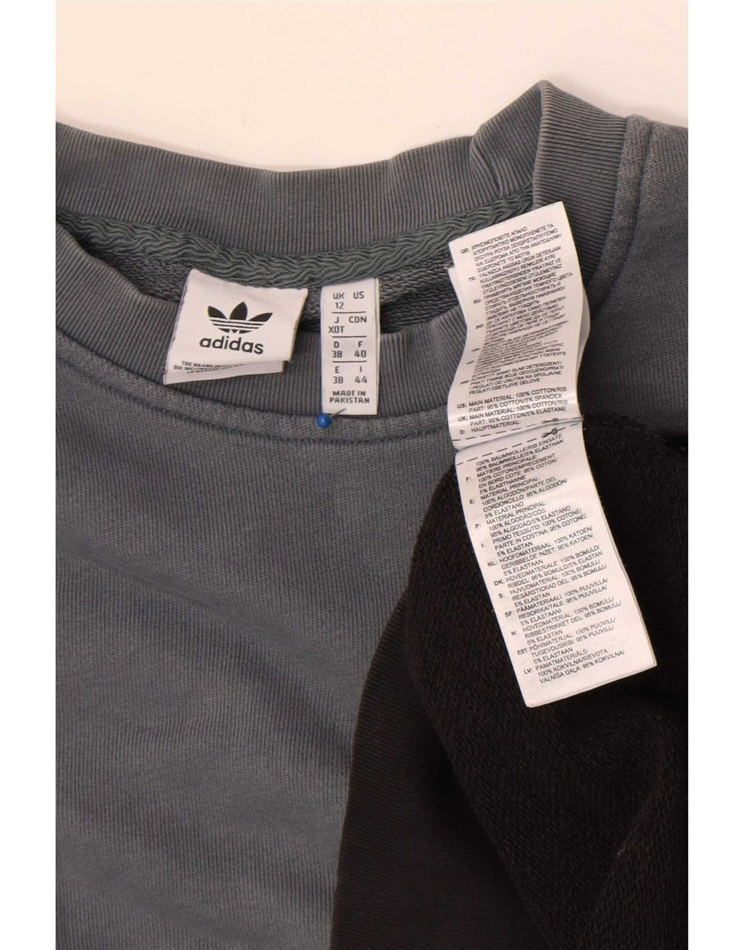 Damska bluza Adidas Graphic Jumper UK 12 Średni szary, blok kolorów