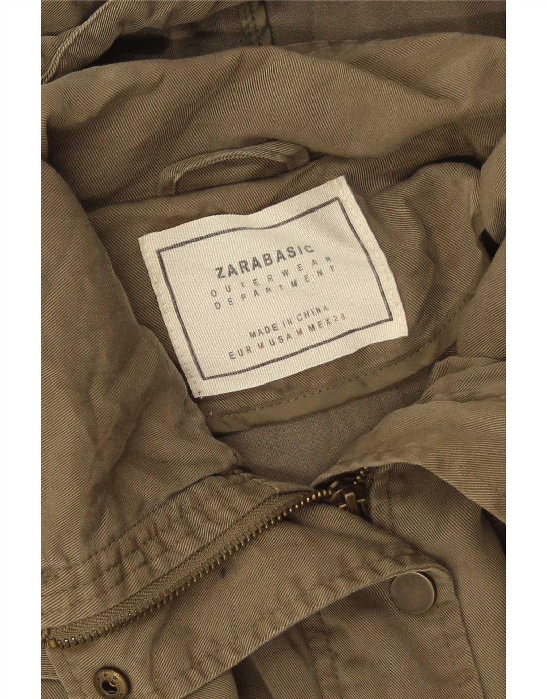 Damska kurtka typu parka z kapturem, oversize Zara UK 14, średni khaki