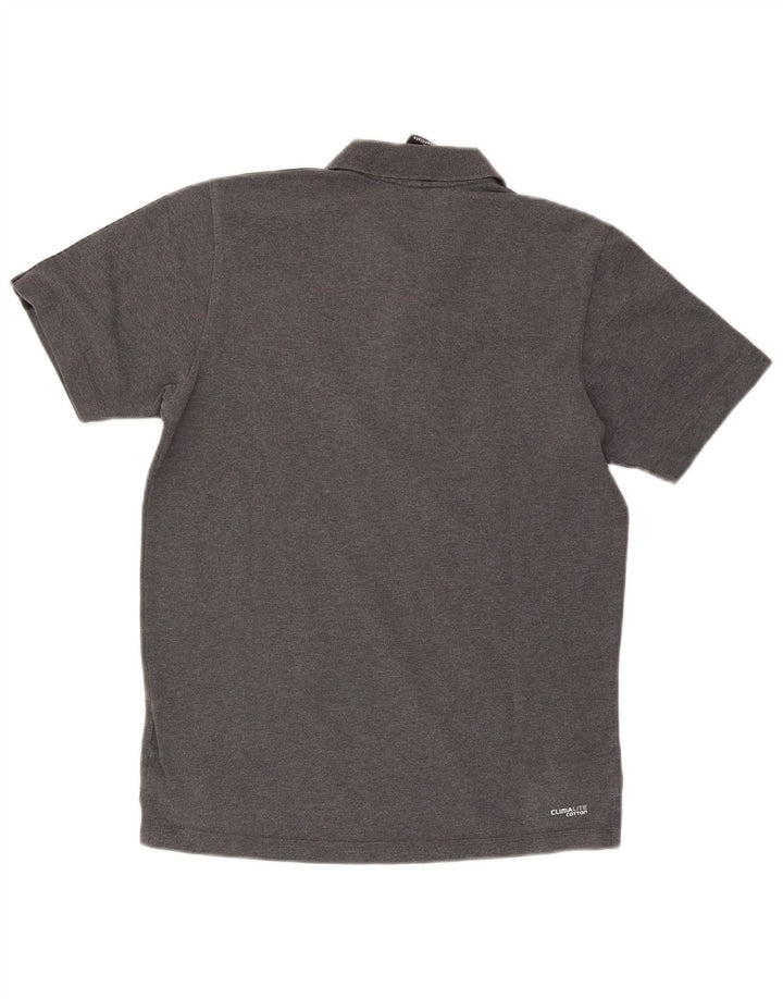 Męska koszulka polo Adidas Climalite, średnio szara, bawełniana