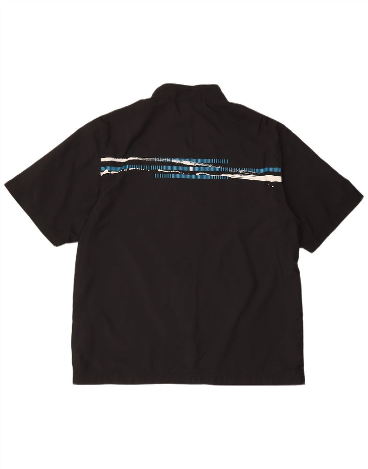 Adidas Męska bluza dresowa z krótkim rękawem, mała czarna poliester