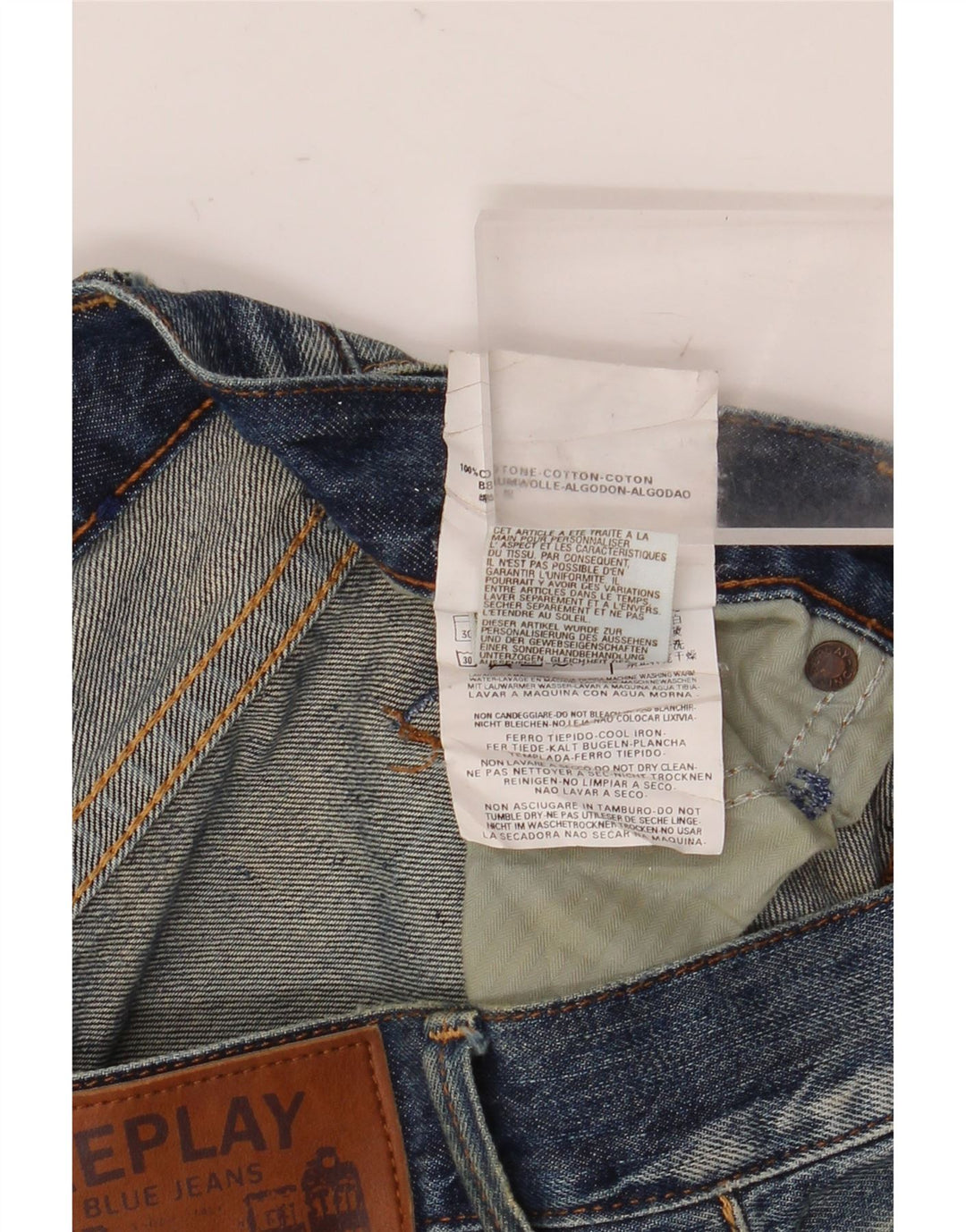 Męskie proste dżinsy Replay W31 L32 Niebieskie bawełniane