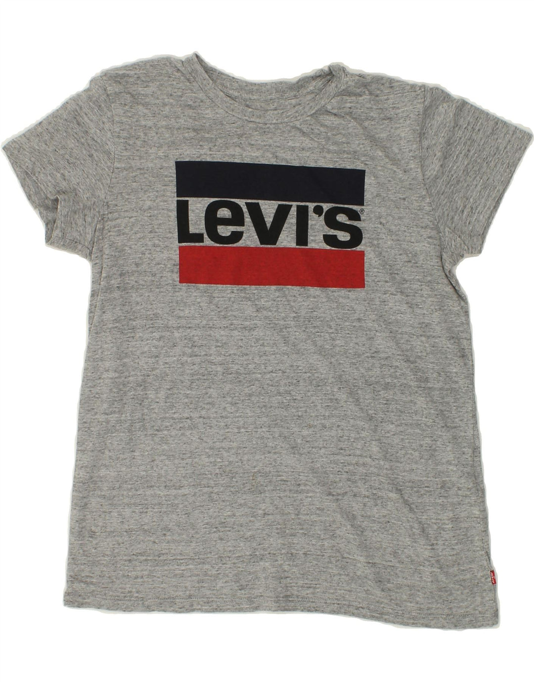 LEVI'S Womens Graphic T-Shirt Top UK 14 Medium Grey Flecked Cotton Vintage Levi's and Second-Hand Levi's from Messina Hembry 
