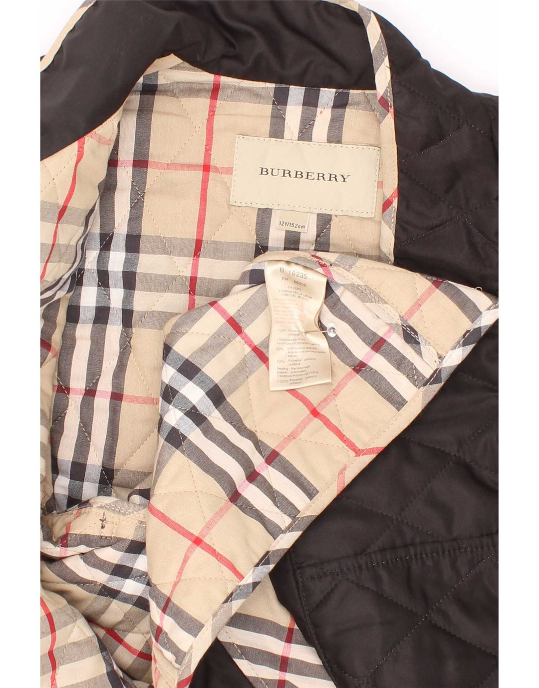 Pikowana kurtka dziewczęca Burberry 11-12 lat, czarna, poliester