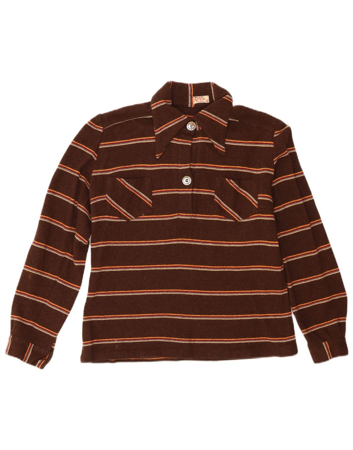 Damska koszula pulowerowa w stylu vintage IT 46 w duże brązowe paski