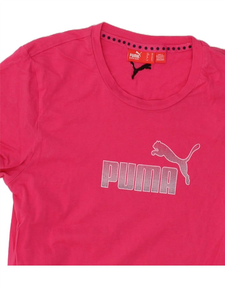 PUMA Womens Graphic T-Shirt Top UK 8 Small  Pink Vintage Puma and Second-Hand Puma from Messina Hembry 