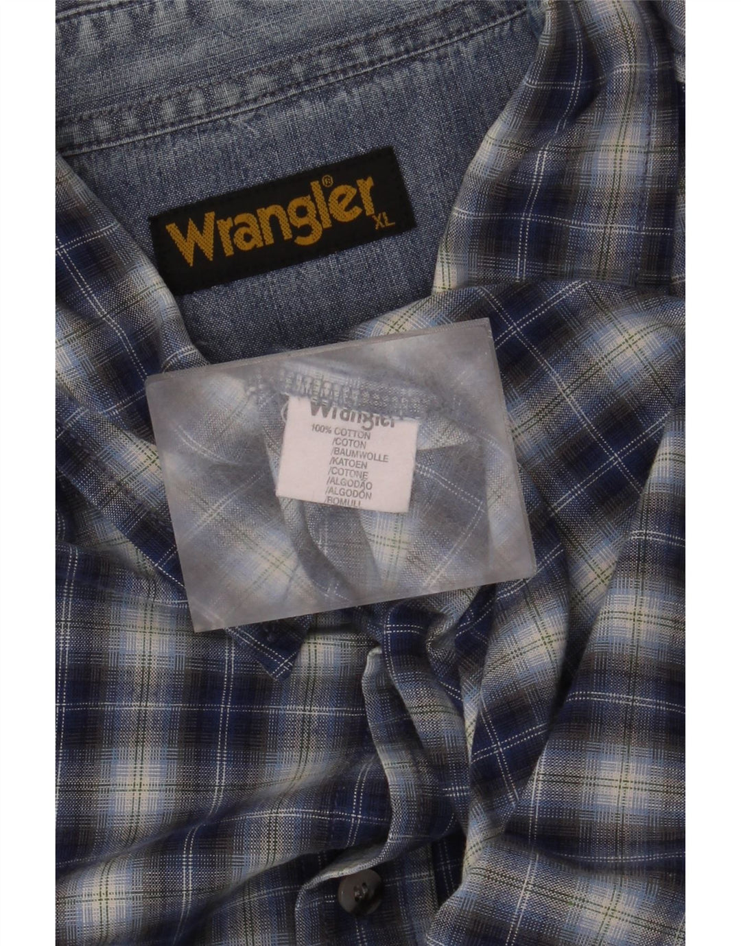 Koszula męska Wrangler XL, bawełniana w niebieską kratkę