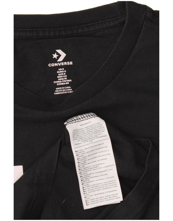Converse Męski T-shirt z grafiką, mały, czarny, bawełniany