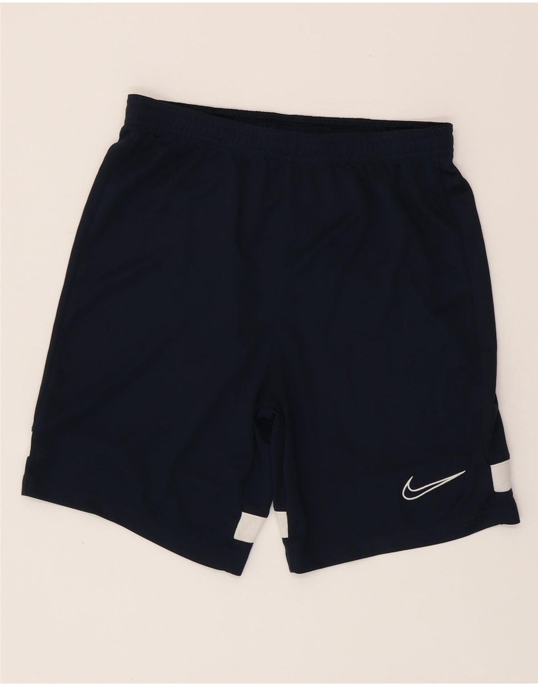 Chłopięce spodenki sportowe NIKE Dri Fit w wieku 12-13 lat, duże, granatowe, z blokami kolorów