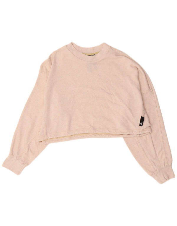 Damska bluza Adidas Crop Sweatshirt UK 12/14 Medium Off White Flecked
