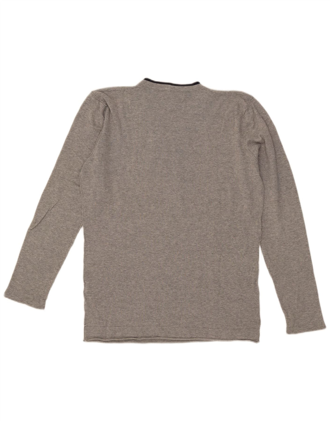 Męski sweter Zara z dekoltem w kształcie litery V, duży, szary, bawełniany