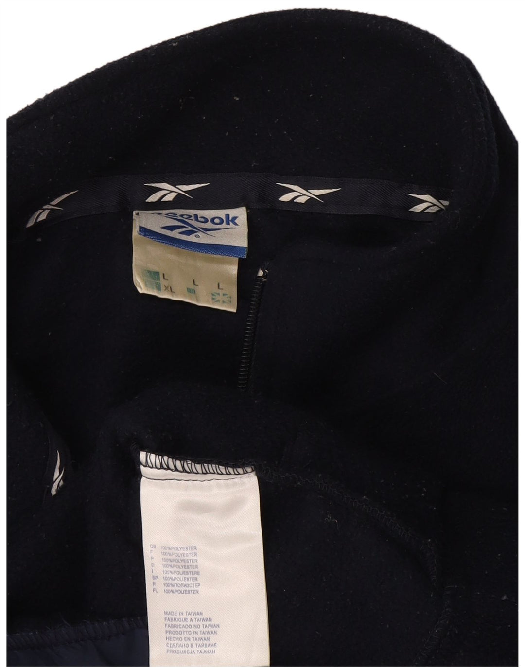 Męska kurtka polarowa Reebok UK 40, duża, granatowa, poliester