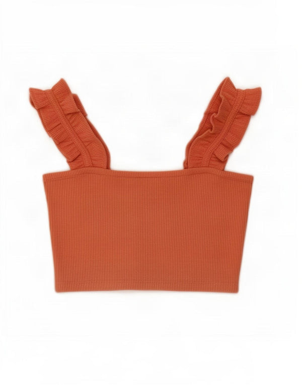 Damski krótki top Zara UK 8, mały, pomarańczowy, poliester