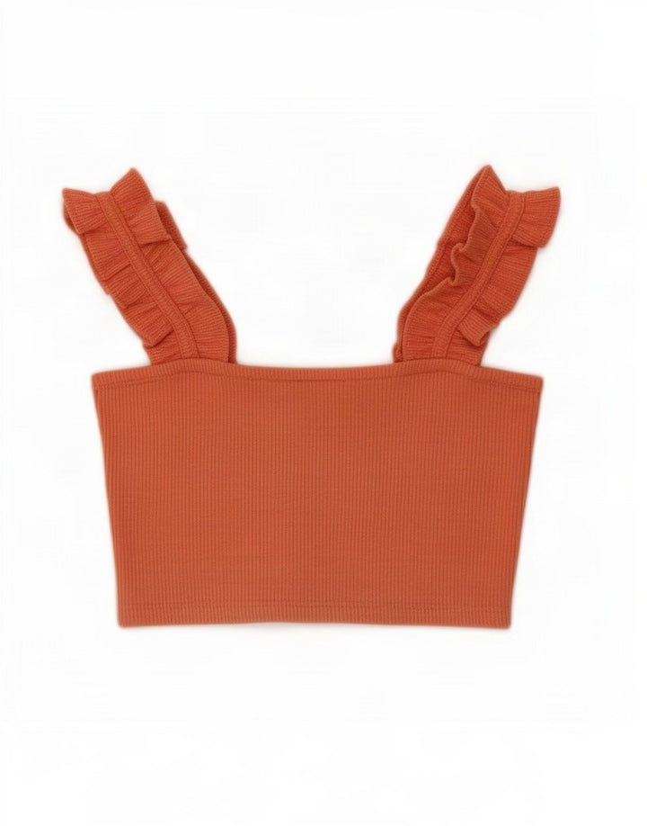 Damski krótki top Zara UK 8, mały, pomarańczowy, poliester