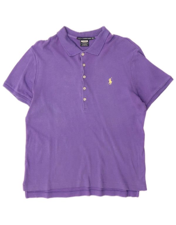 Damska koszulka polo Ralph Lauren UK 18 XL, fioletowa bawełna