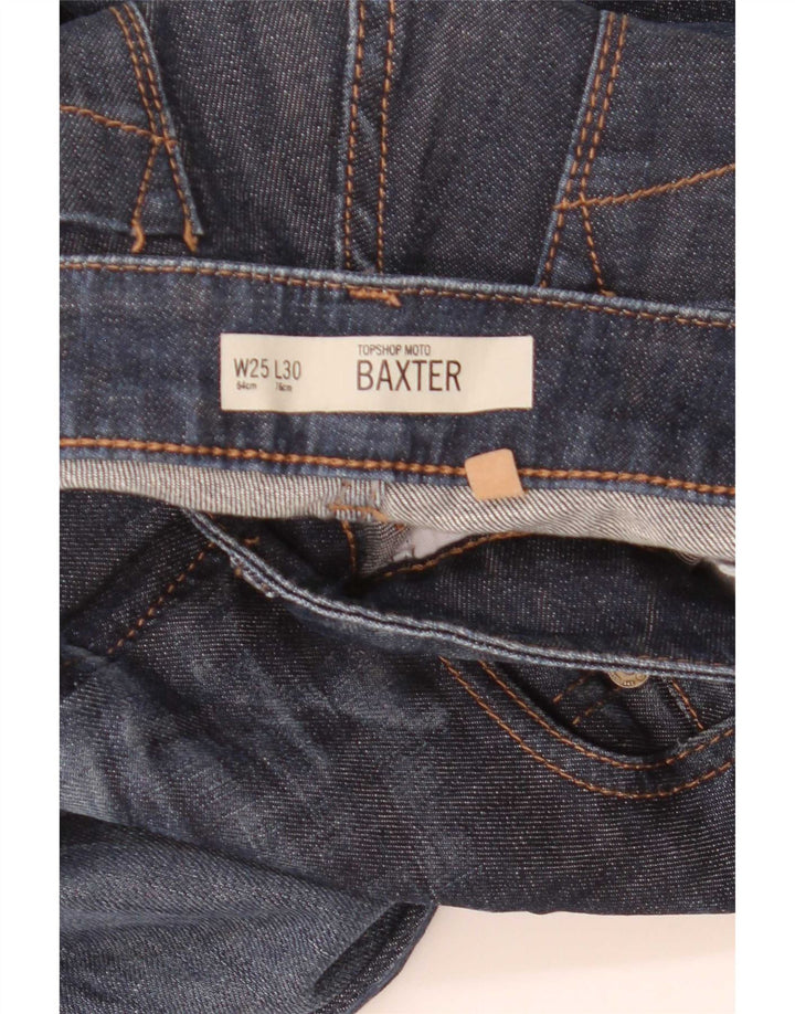 Damskie jeansy Topshop Baxter Slim W25 L30 Granatowe, bawełniane