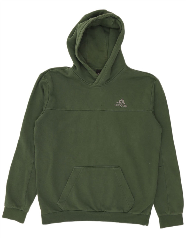 Męski sweter z kapturem ADIDAS, średnio zielony, bawełniany