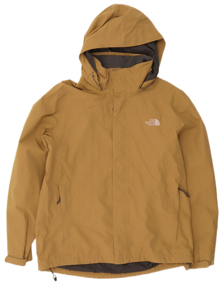Męska kurtka przeciwdeszczowa z kapturem The North Face UK 40, duża, brązowa, poliestrowa