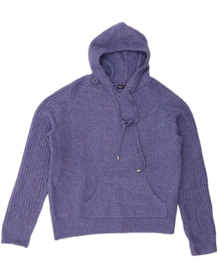 Damski sweter oversize Marks & Spencer z kapturem, UK 14, średni fiolet
