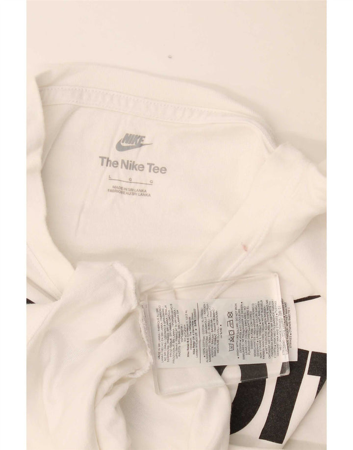 Męski T-shirt z grafiką Nike, duży, biały, bawełniany