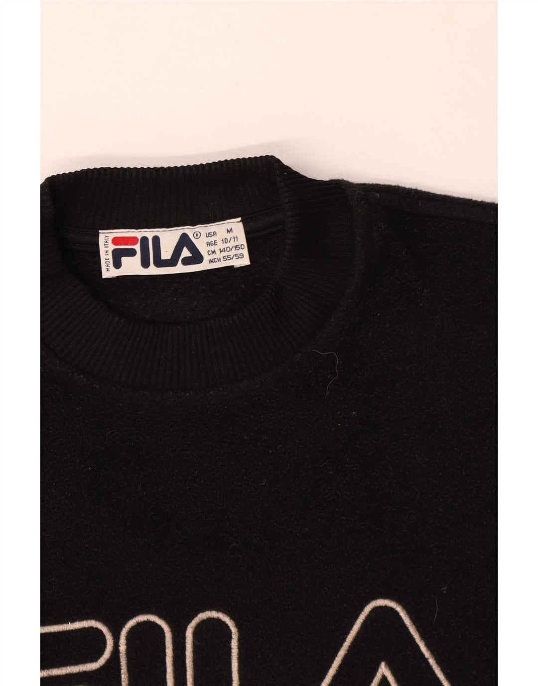 Chłopięcy sweter polarowy Fila z grafiką, 10-11 lat, czarny poliester