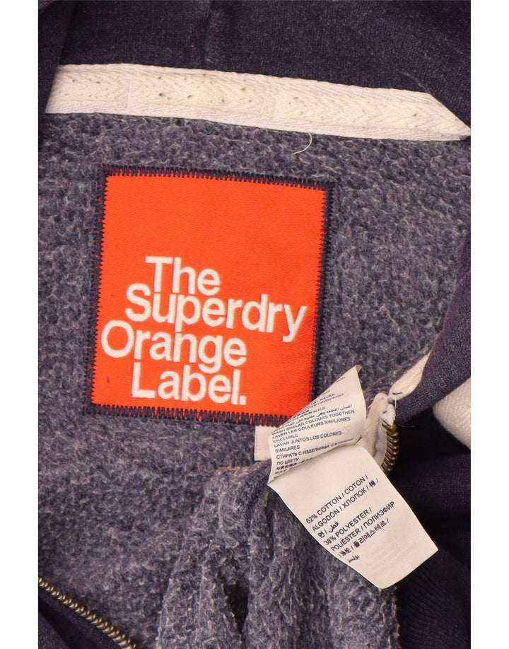 Męski sweter z kapturem i zamkiem Superdry, średni granatowy, bawełniany