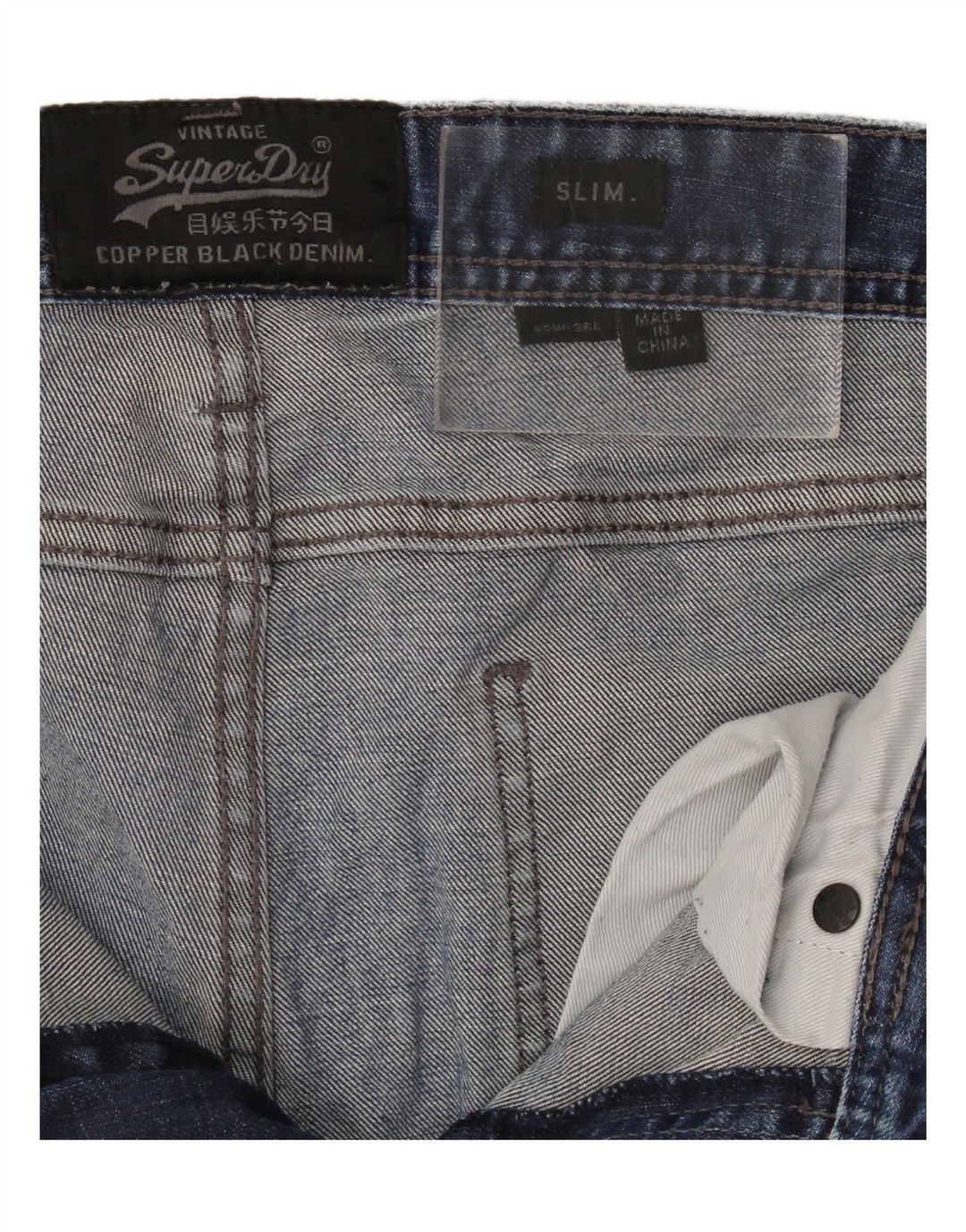 Męskie jeansy Superdry Slim W32 L36 Niebieskie, bawełniane