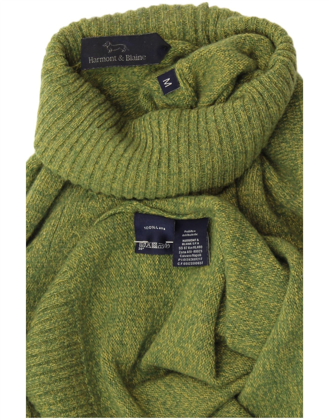 HARMONT & BLAINE Damski sweter z golfem UK 14, średni zielony