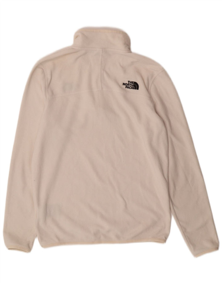 Męski sweter polarowy THE NORTH FACE z zamkiem błyskawicznym, mały, biały, poliestrowy