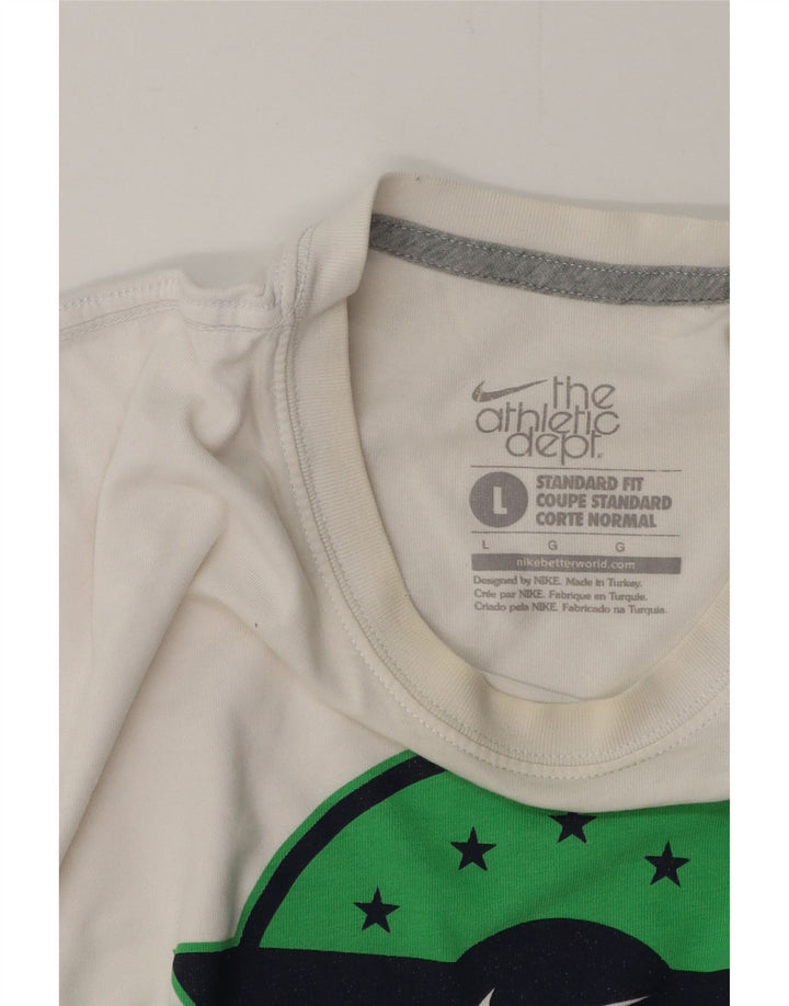 Męski T-shirt NIKE Coupe o standardowym kroju z grafiką, duży, biały