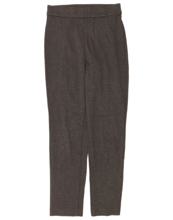 Marks & Spencer Womens Casual Trousers UK 8 Small W26 L28 Grey Houndstooth