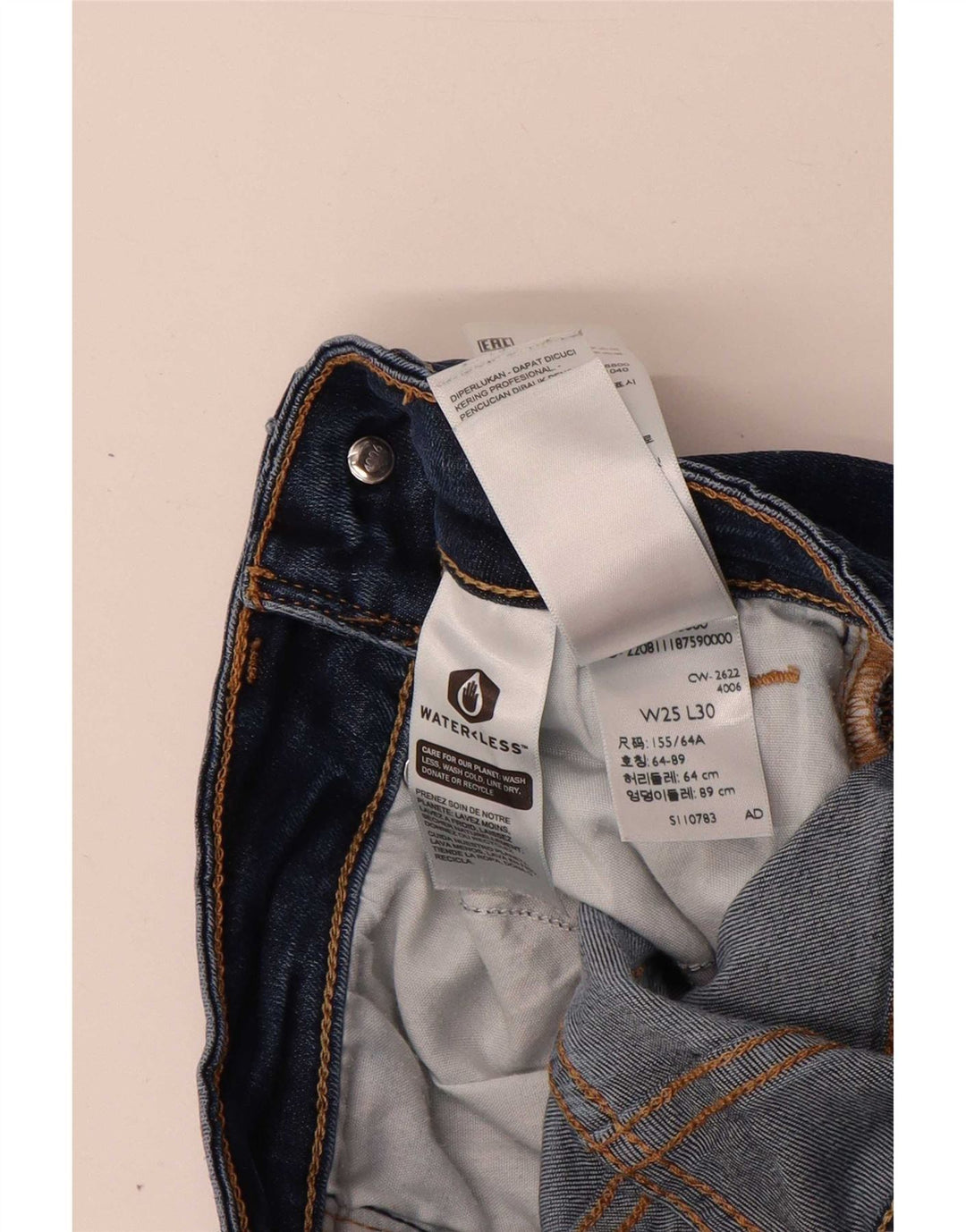 Damskie jeansy Levi's 725 z wysokim stanem Bootcut W25 L30 Granatowy Lyocell