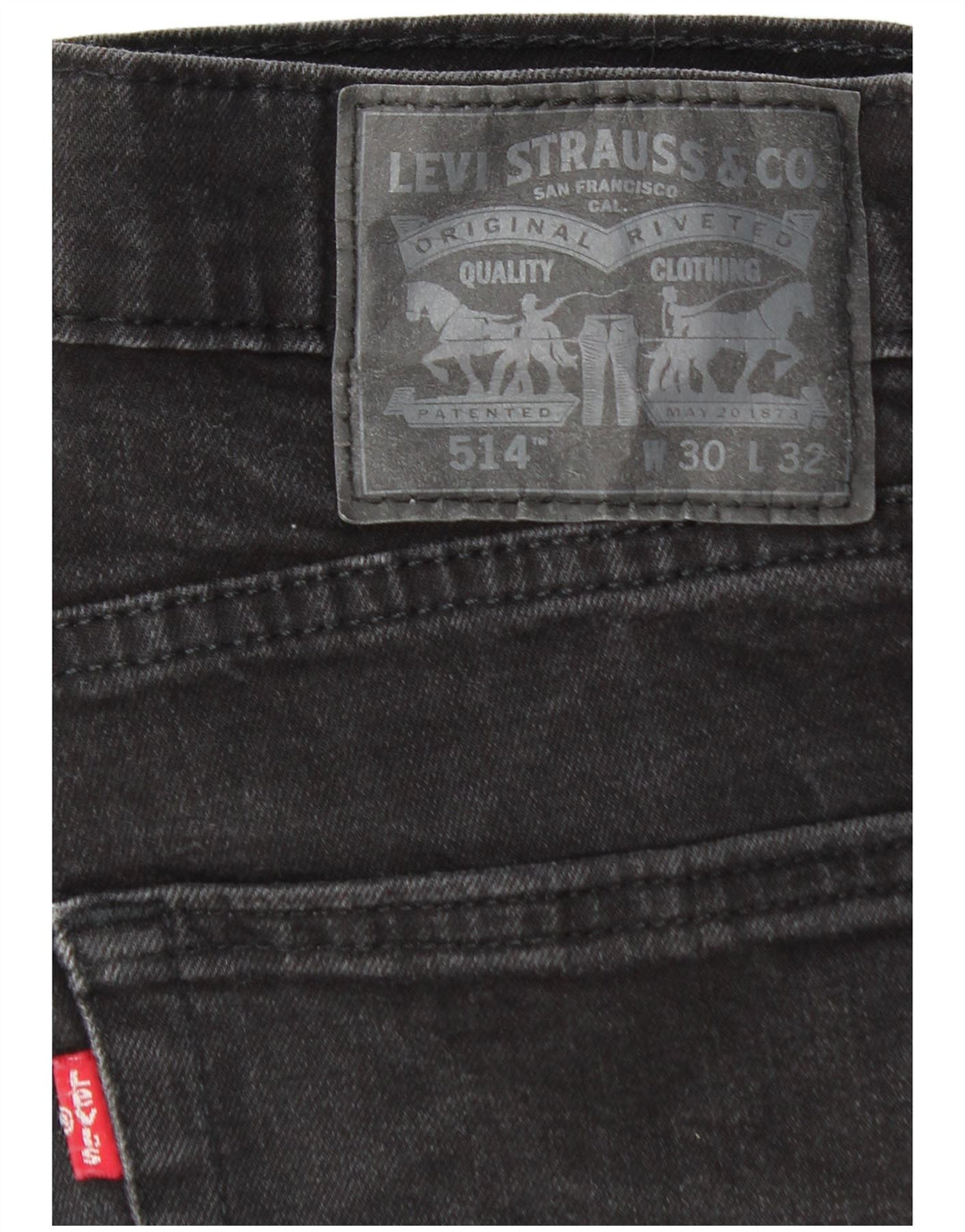 Męskie jeansy Levi's 514 Straight W30 L30 Czarna bawełna