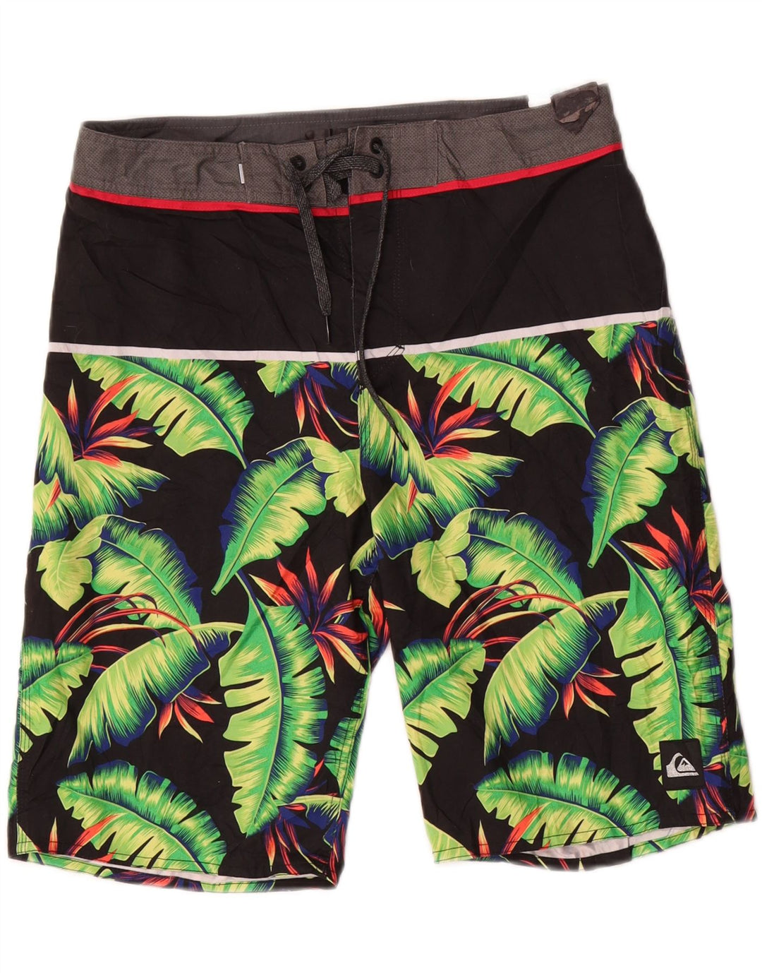 Męskie spodenki kąpielowe Quiksilver, średni czarny, kwiatowy poliester
