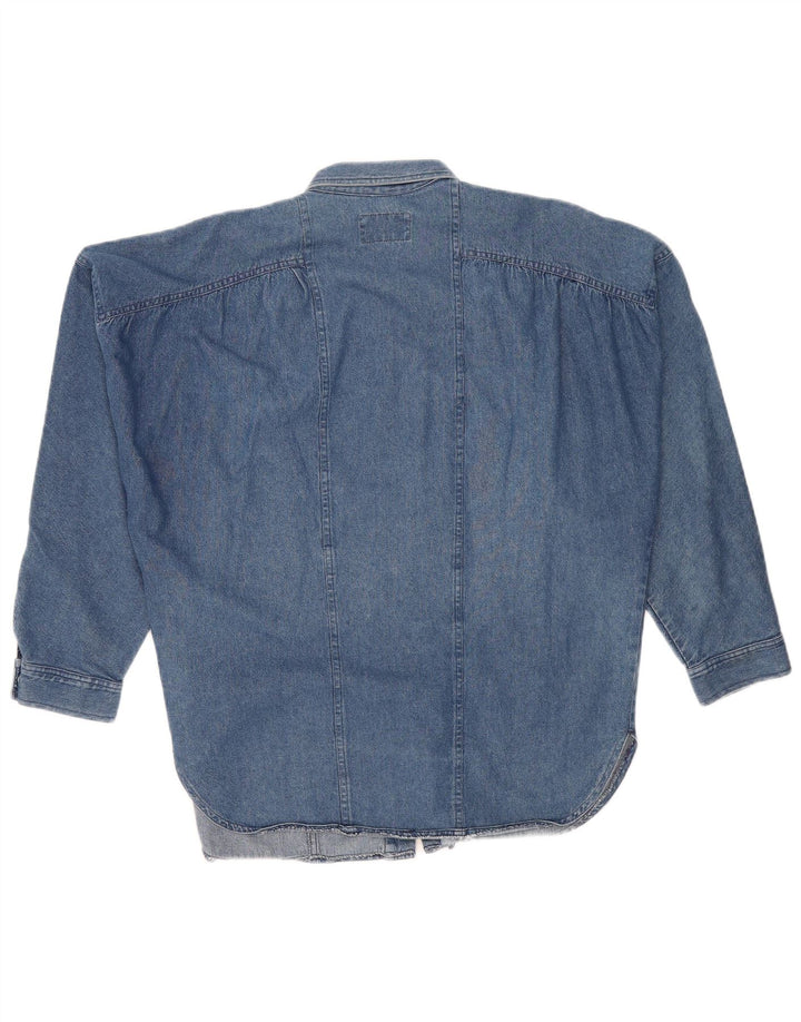 Damska koszula jeansowa oversize POP 84 UK 14, średnia niebieska bawełna