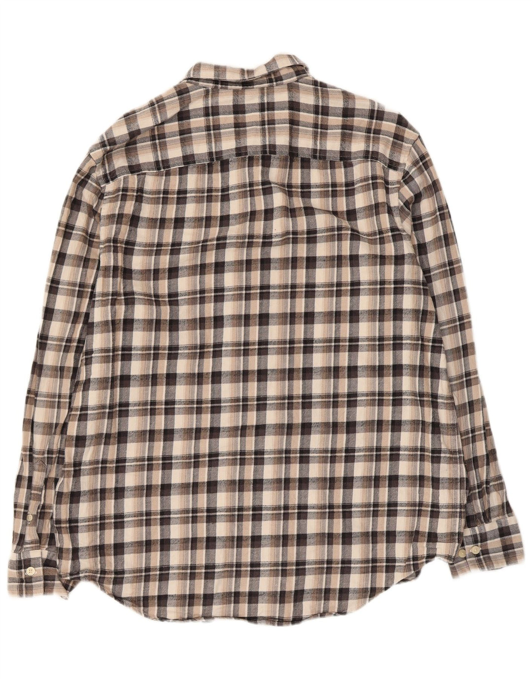 Męska koszula flanelowa Calvin Klein w średnią beżową kratkę, bawełniana