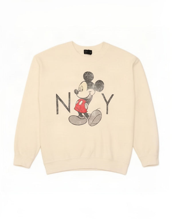 Topshop Womens Mickey Mouse Graphic Sweatshirt Jumper UK 10 Small White