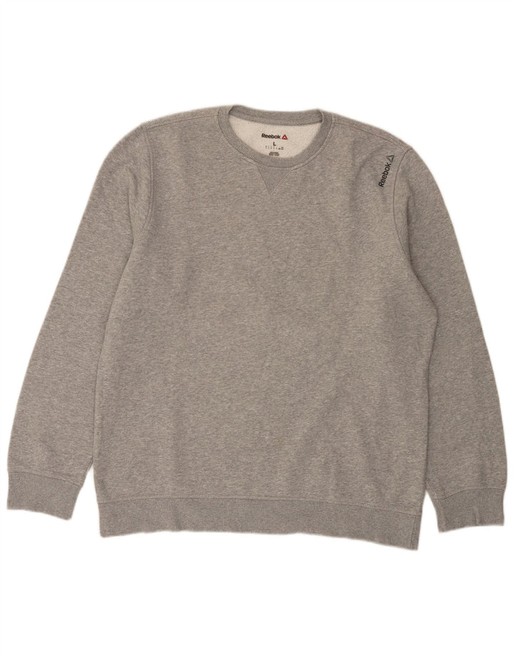 Męska bluza Reebok Sweter, duża, szara, nakrapiana bawełna