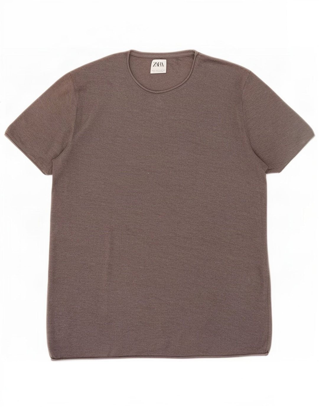 Męski T-shirt Zara, duży, szary, bawełniany