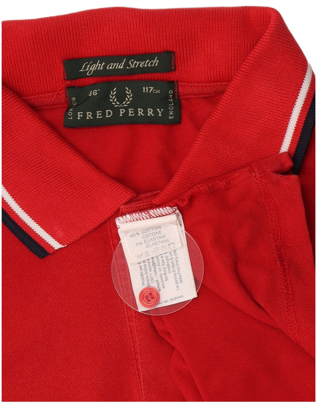 Męska lekka i elastyczna koszulka polo Fred Perry, średnia czerwona, bawełniana